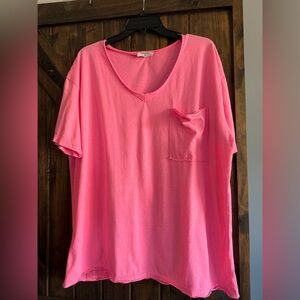 Zenana Outfitters Coral V-Neck Tee